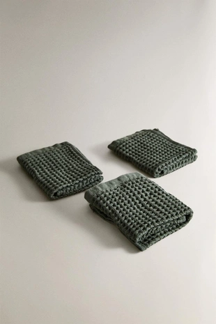 Набор из 3 полотенец для рук из хлопка с вафельным плетением- Заказать в России