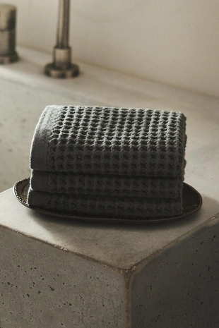 Набор из 3 полотенец для рук из хлопка с вафельным плетением- Заказать в России