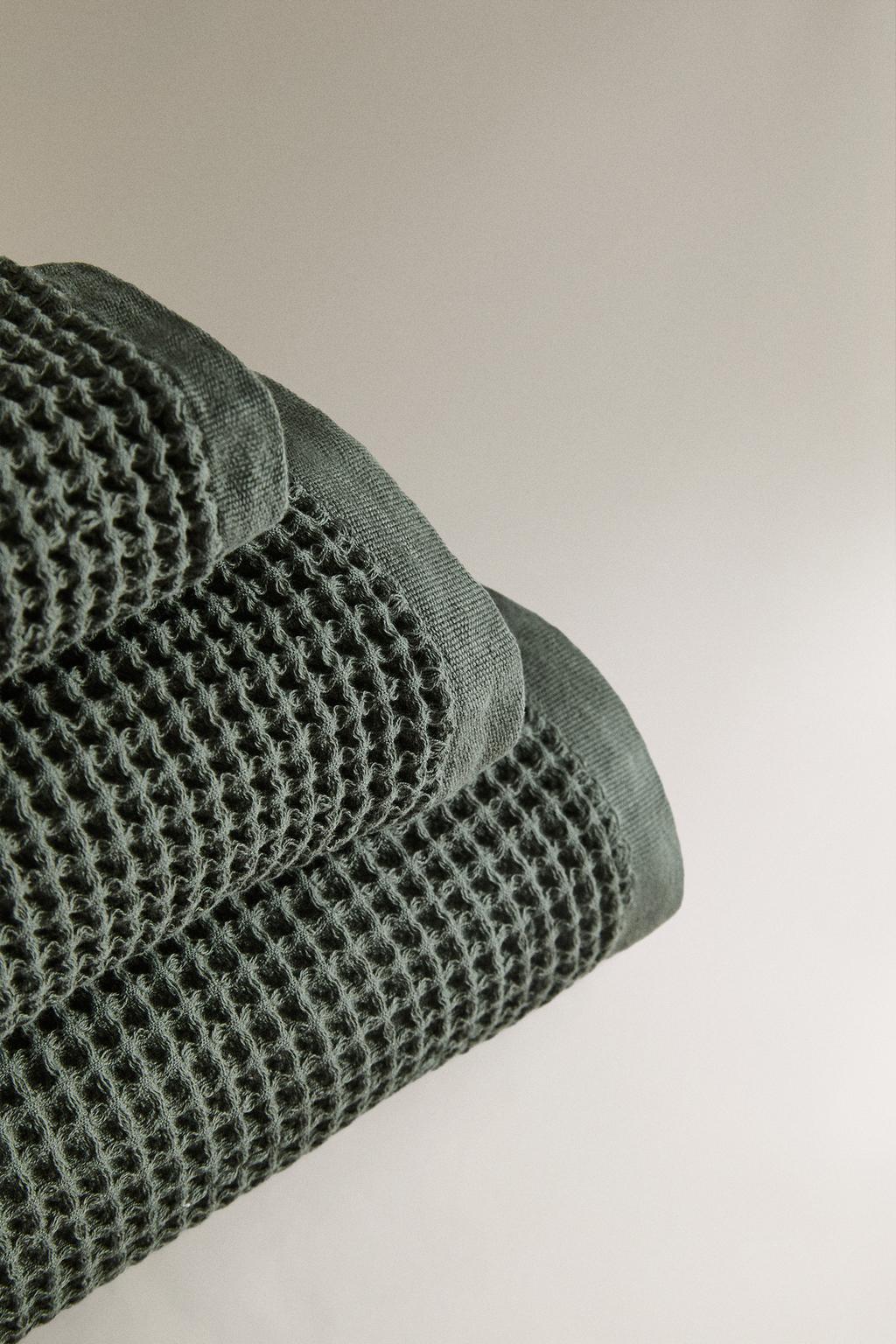 Хлопковое полотенце с вафельным плетением