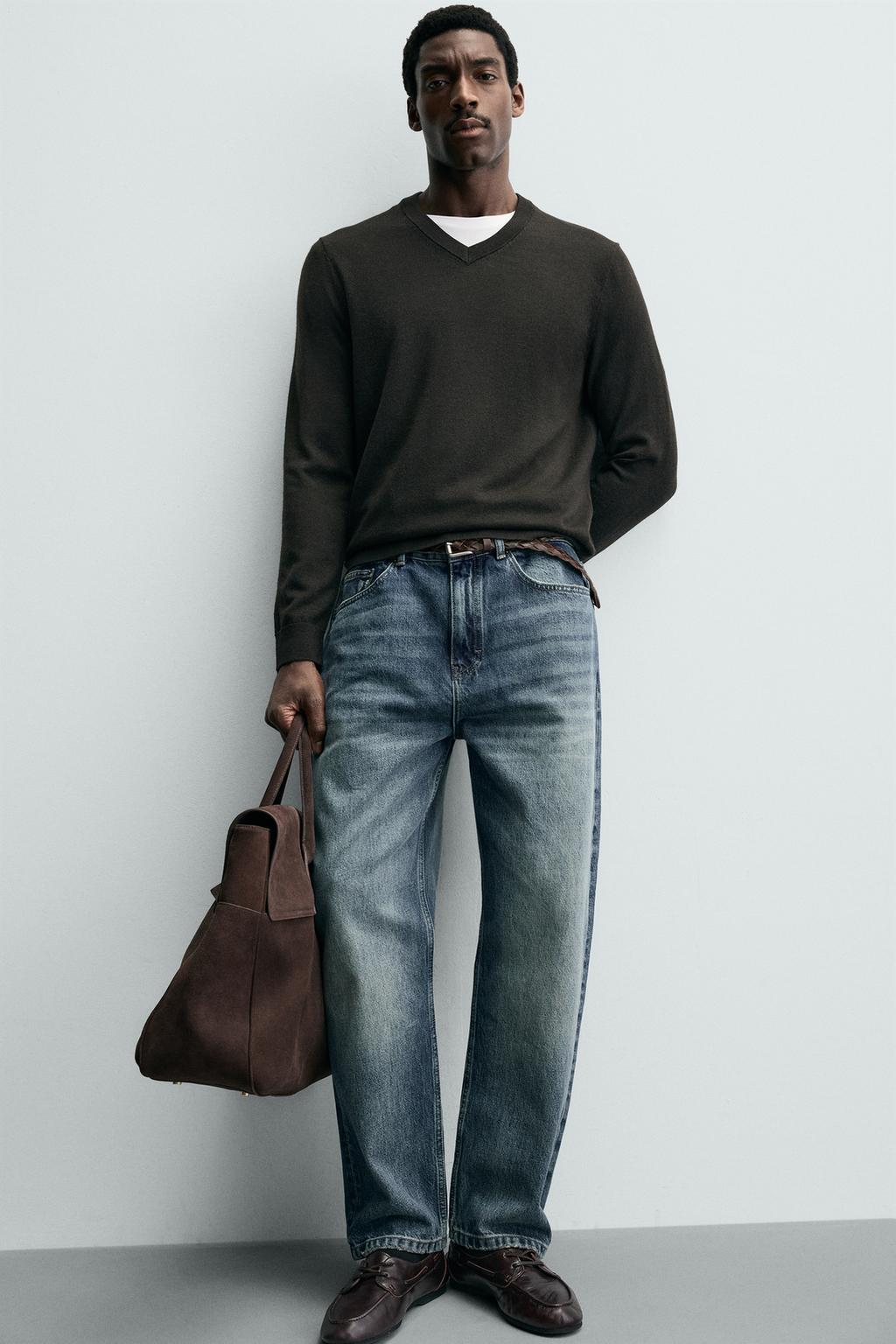 СВИТЕР ИЗ 100% ШЕРСТИ С V-ОБРАЗНЫМ ВЫРЕЗОМ