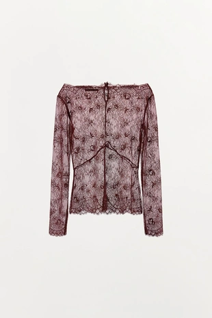 Блуза из полупрозрачного кружева- Заказать в России