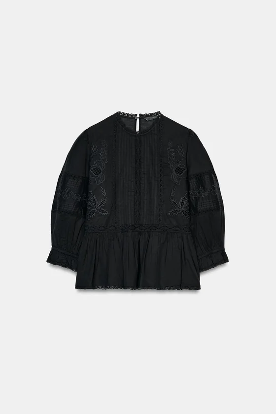 РУБАШКА С ВЫШИВКОЙ коллекция Zara «ZW»