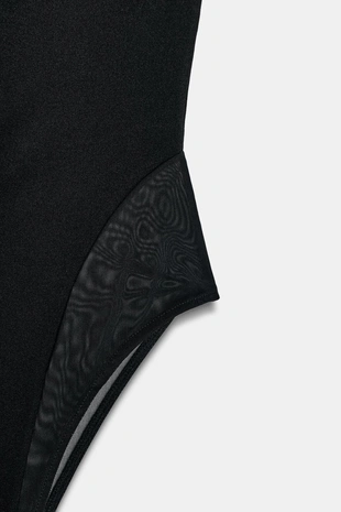 Комбинированное боди без бретелей- Заказать в России