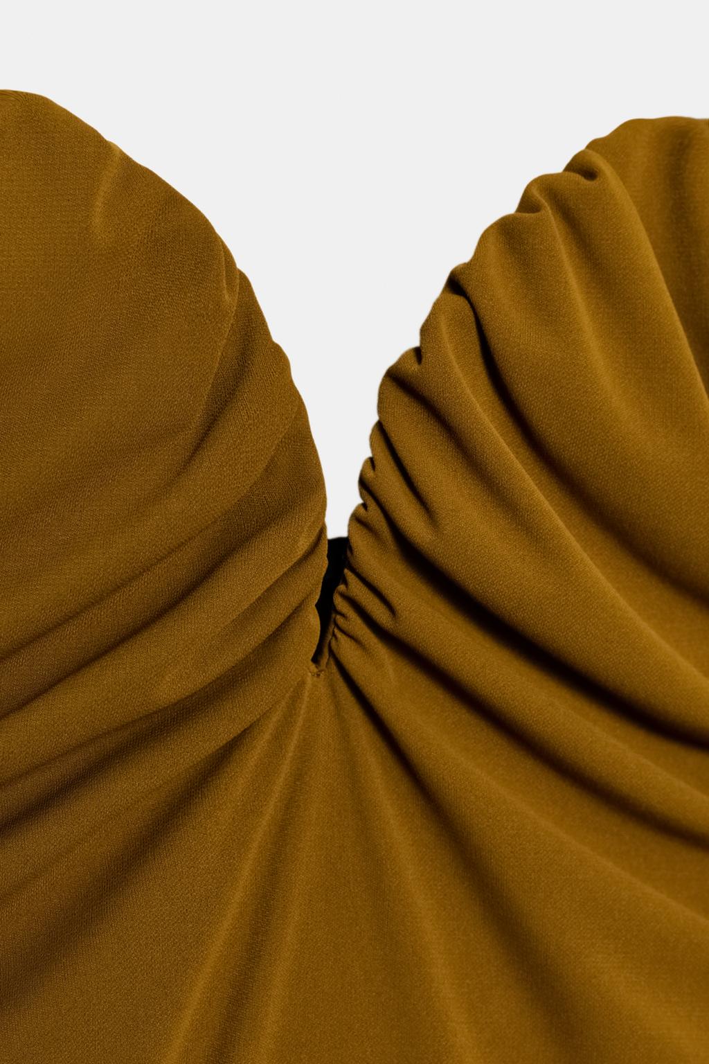 БОДИ С ДРАПИРОВКОЙ И ГОРЛОВИНОЙ ХАЛТЕР