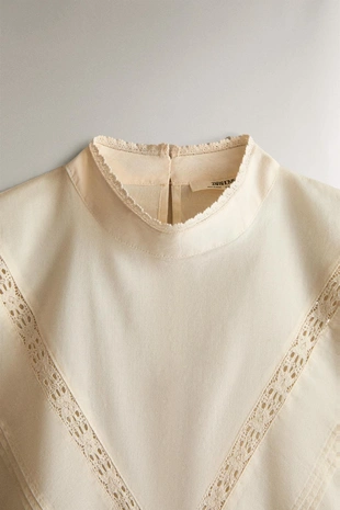 Ночная сорочка с кружевными деталями- Заказать в России