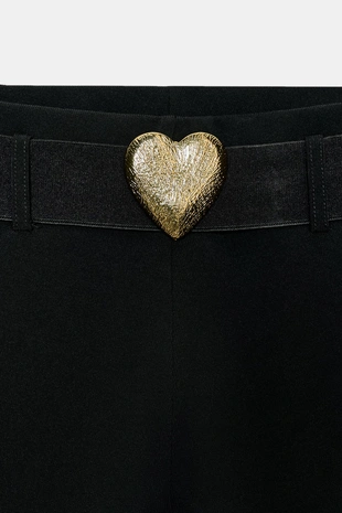 Эластичные брюки с поясом в виде сердца- Заказать в России