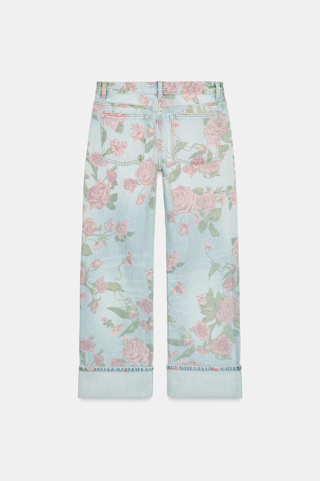 ДЖИНСЫ TRF LOOSE С НИЗКОЙ ПОСАДКОЙ И ПРИНТОМ