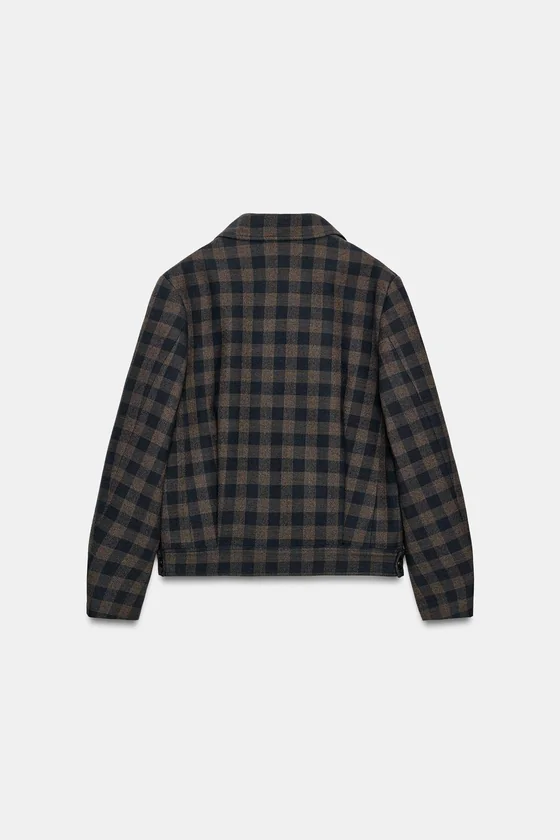 КУРТКА В КЛЕТКУ С ЗАПАХОМ — коллекция Zara «ZW»