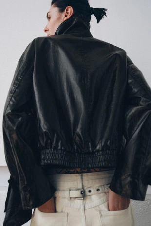 Куртка из искусственной кожи с шарфом — ZW COLLECTION- Заказать в России