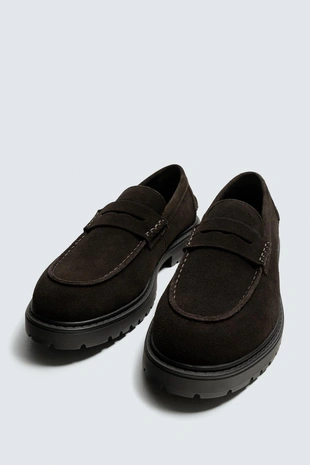 Кожаные лоферы с планкой- Заказать в России