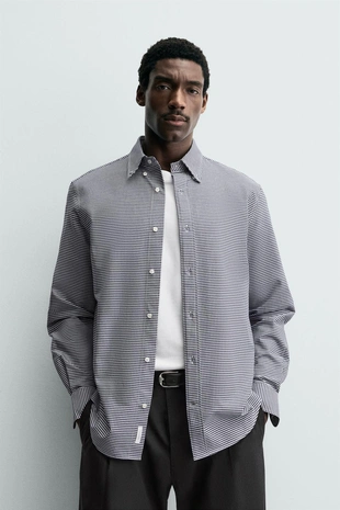 Хлопковая рубашка в клетку- Заказать в России