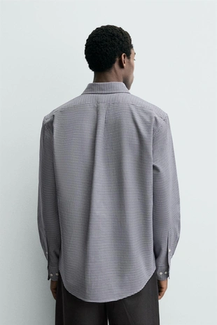 Хлопковая рубашка в клетку- Заказать в России