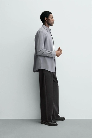 Хлопковая рубашка в клетку- Заказать в России