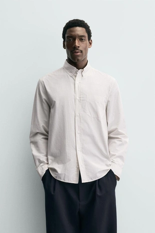 Рубашка в клетку с карманом- Заказать в России