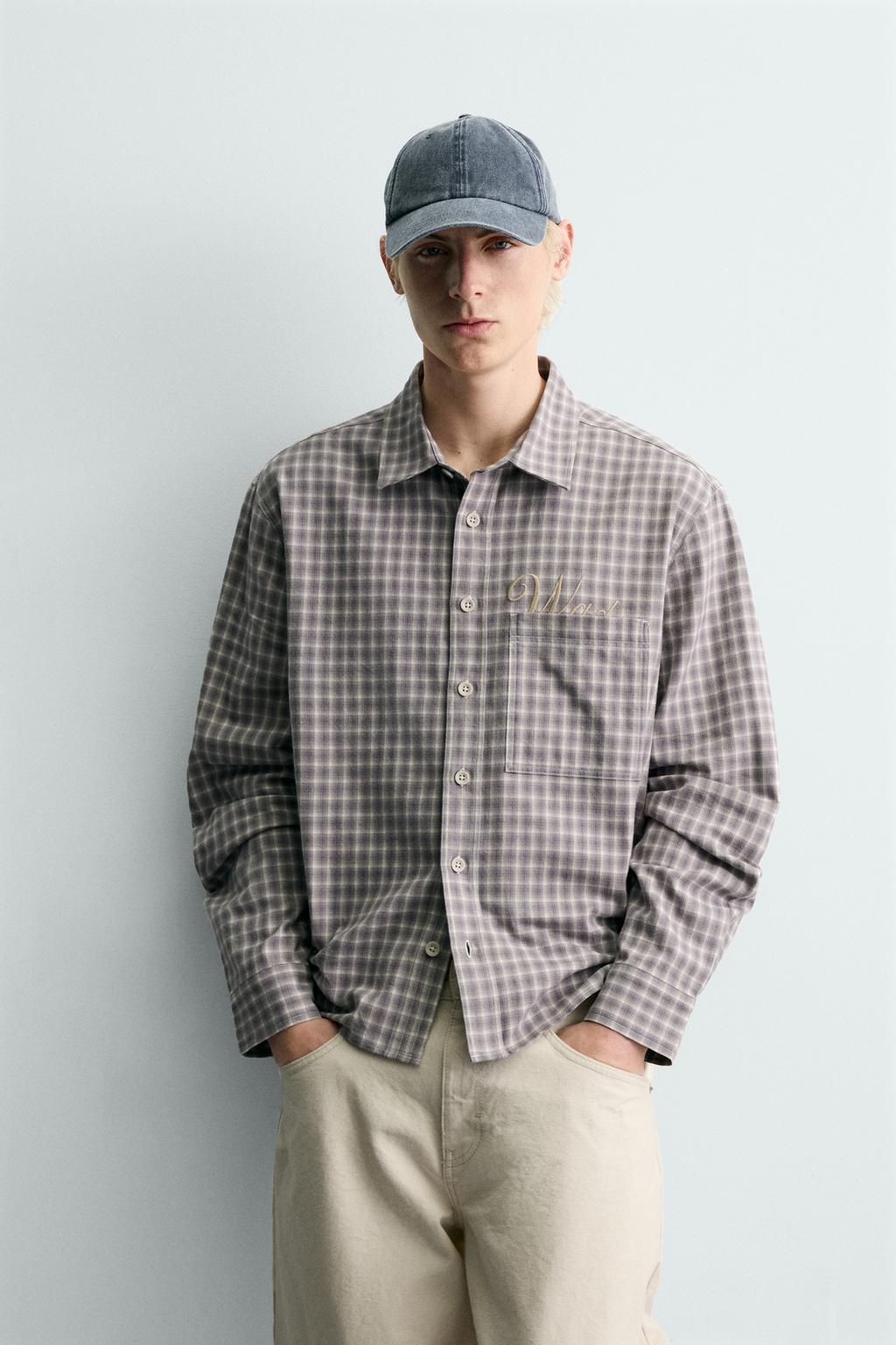 РУБАШКА В КЛЕТКУ ИЗ ФЛАНЕЛИ С ВЫШИВКОЙ