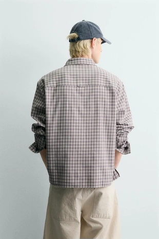 Рубашка в клетку из фланели с вышивкой- Заказать в России