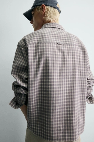 Рубашка в клетку из фланели с вышивкой- Заказать в России