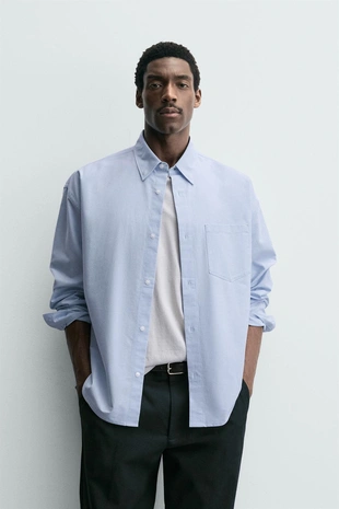 Рубашка оверсайз оксфорд- Заказать в России