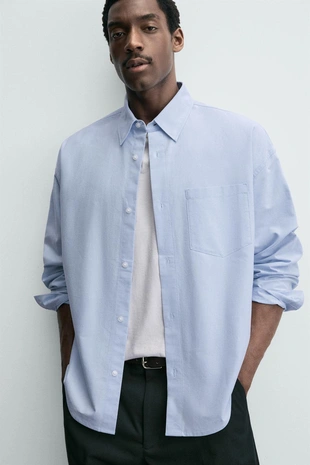 Рубашка оверсайз оксфорд- Заказать в России