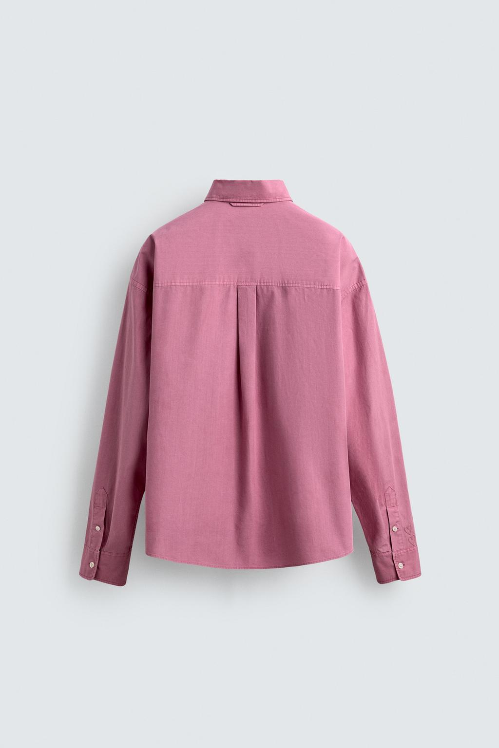 РУБАШКА ИЗ ХЛОПКА С ЭФФЕКТОМ СТИРКИ