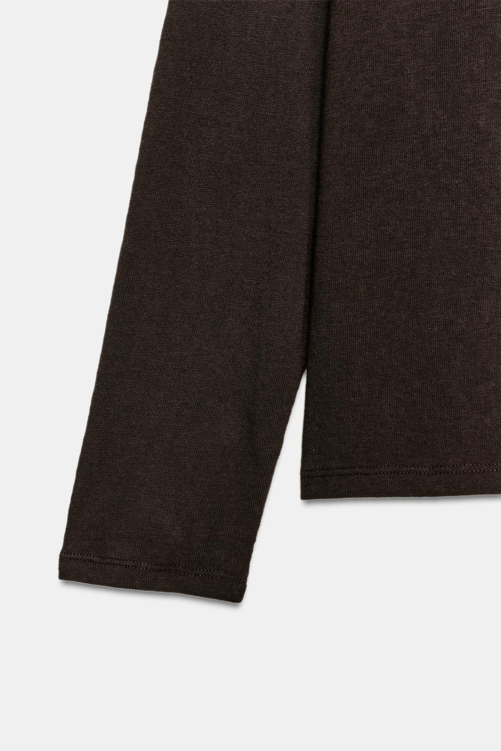 ФУТБОЛКА В СТИЛЕ РУСТИК С ДЛИННЫМИ РУКАВАМИ