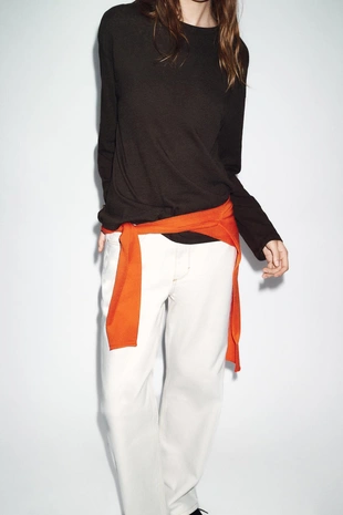 Футболка в стиле рустик с длинными рукавами