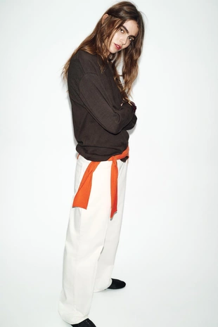 Футболка в стиле рустик с длинными рукавами