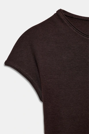 Укороченная футболка с короткими рукавами- Заказать в России