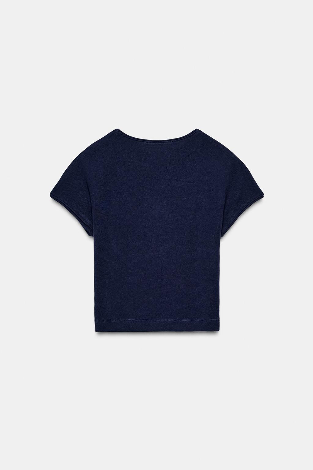 УКОРОЧЕННАЯ ФУТБОЛКА С КОРОТКИМИ РУКАВАМИ