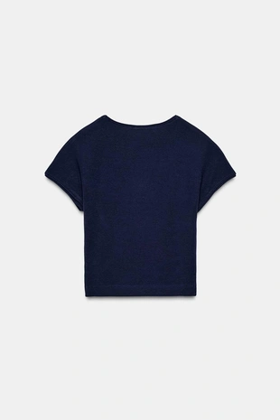 Укороченная футболка с короткими рукавами- Заказать в России