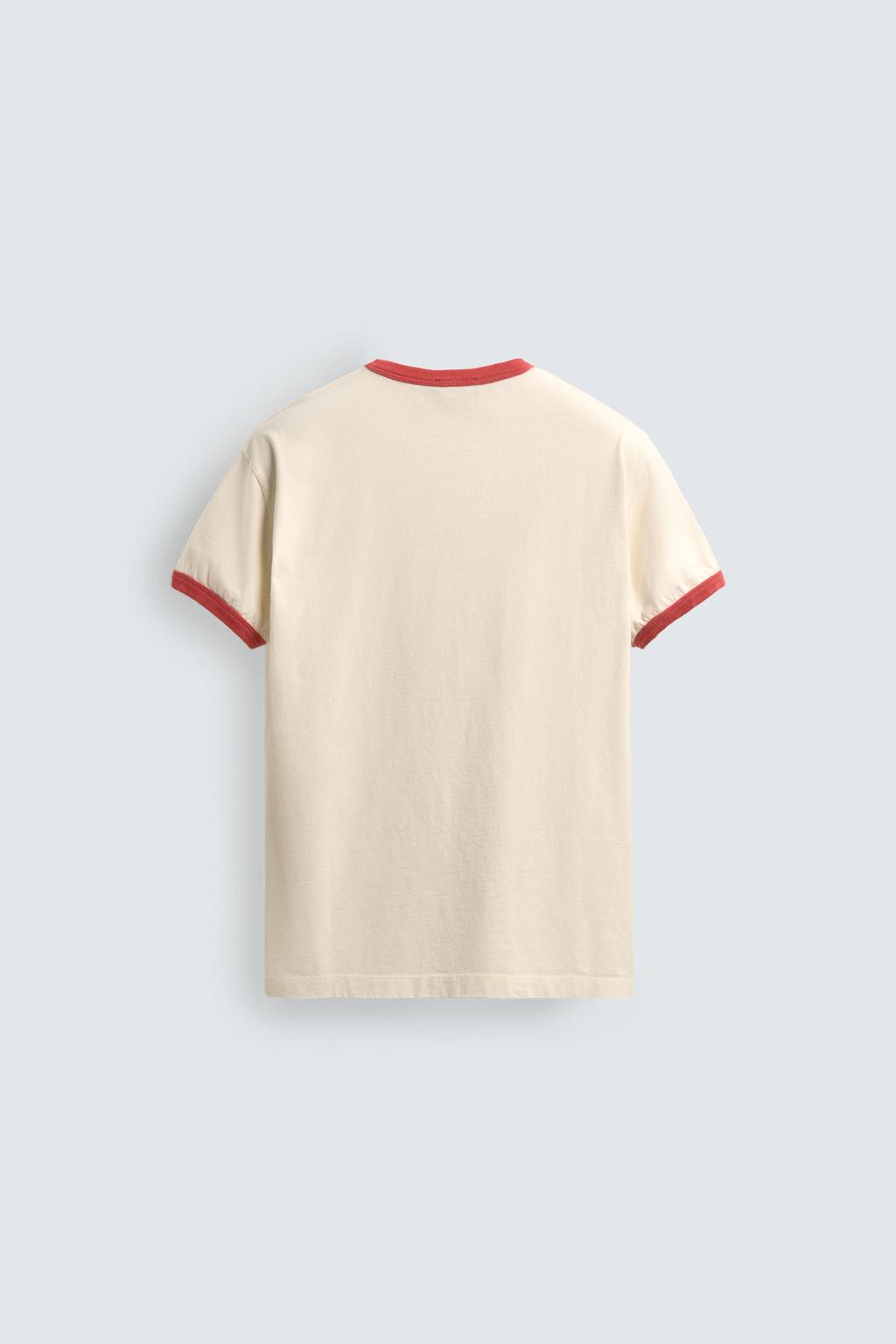 ФУТБОЛКА В РУБЧИК С КОНТРАСТНЫМ СЕРДЦЕМ