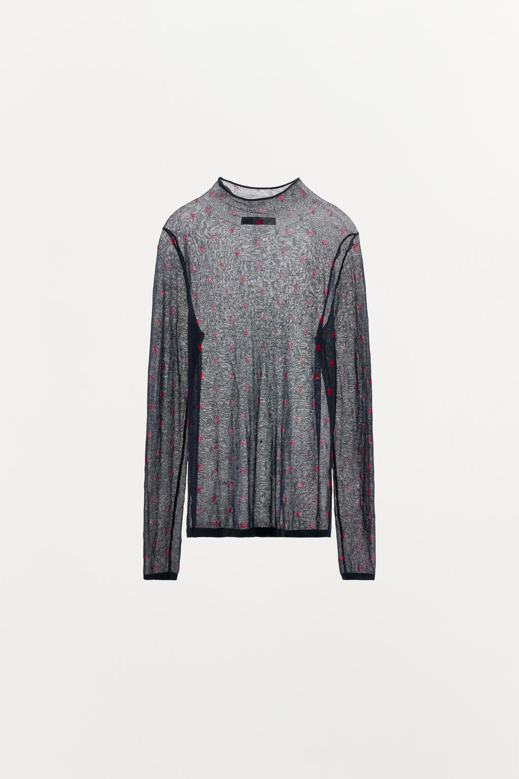 СВИТЕР ТОНКОЙ ВЯЗКИ С СЕРДЦАМИ