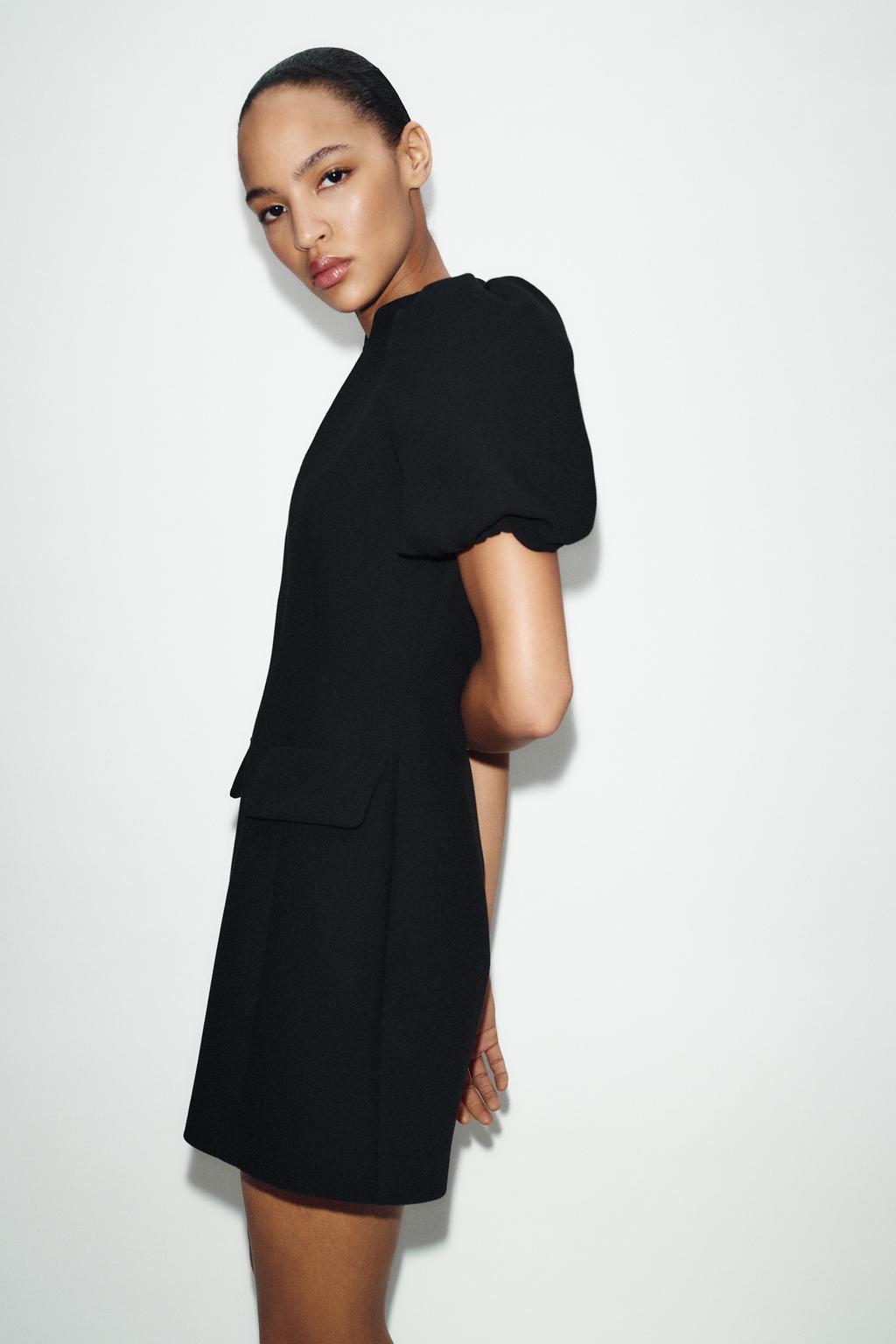 КОРОТКОЕ ПЛАТЬЕ С ОБЪЕМНЫМИ РУКАВАМИ