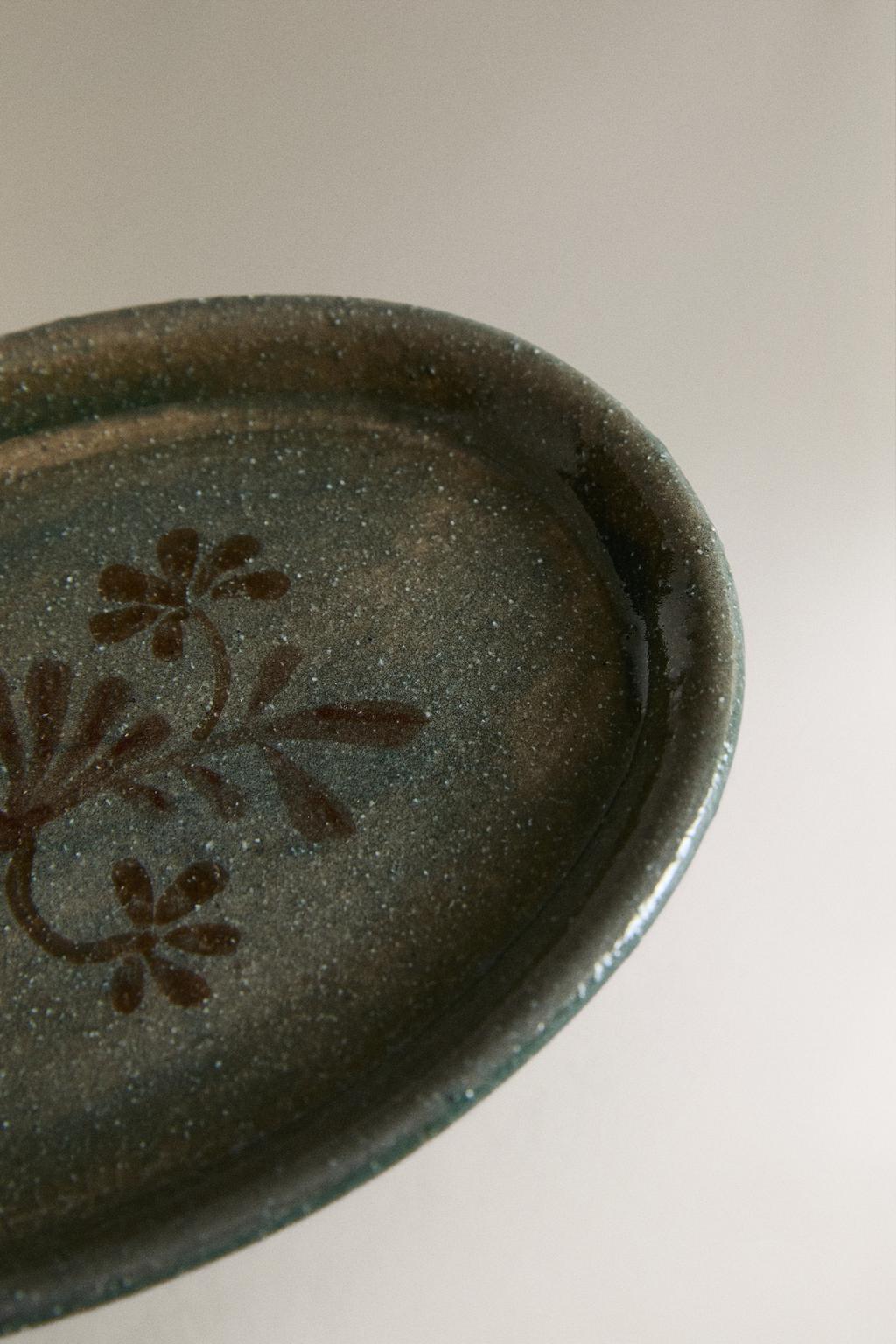 Мыльница для ванной комнаты zara с цветочным узором из керамики