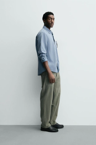 Рубашка с эффектом потертости из струящейся ткани- Заказать в России