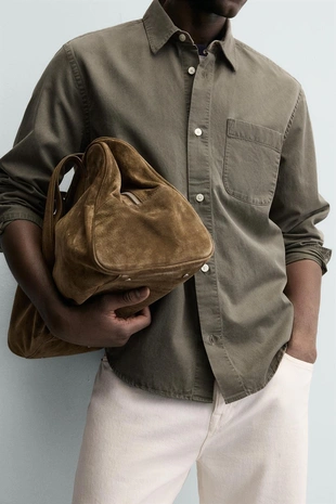 Рубашка из струящейся ткани с эффектом потертости- Заказать в России