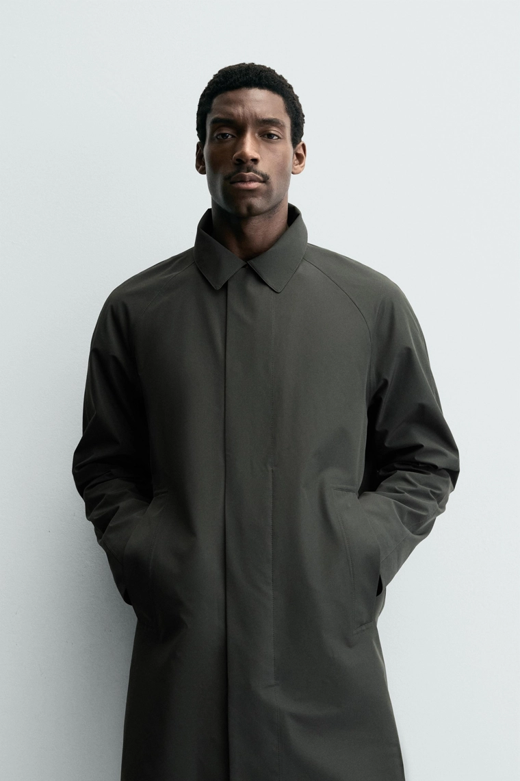 Плащ из габардина с водоотталкивающим покрытием