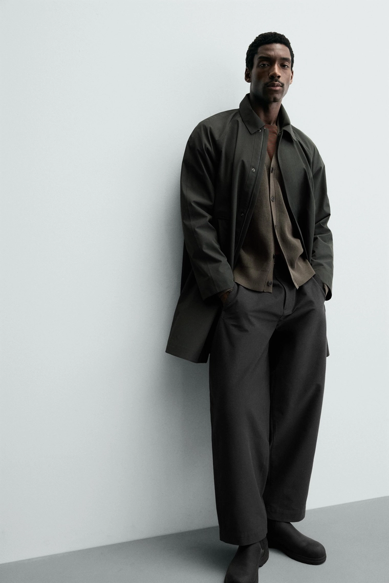 Плащ из габардина с водоотталкивающим покрытием