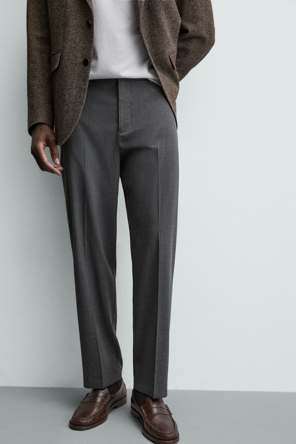 БРЮКИ REGULAR FIT ИЗ СМЕСОВОЙ ШЕРСТИ NON IRON