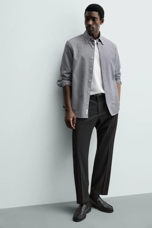 Брюки REGULAR FIT из смесовой шерсти NON IRON- Заказать в России