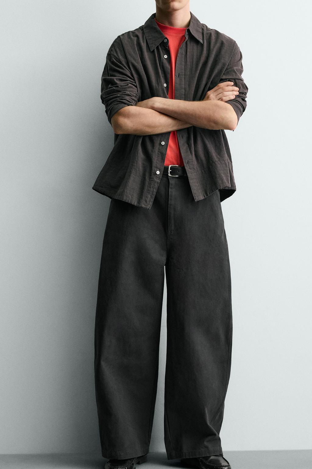 БРЮКИ RELAXED FIT С ИЗМЕНЕННОЙ ЛИНИЕЙ ШВА