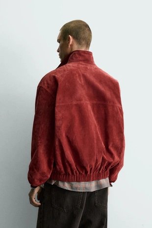 Кожаная куртка свободного кроя- Заказать в России