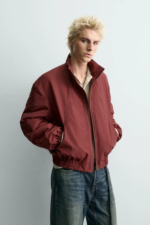 Стеганая ветрозащитная куртка в клетку- Заказать в России