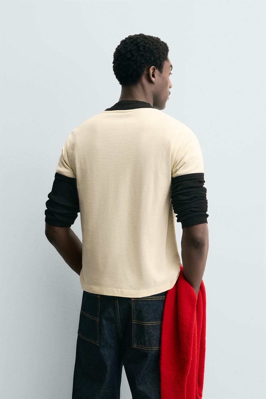 ФУТБОЛКА В РУБЧИК С КОНТРАСТНЫМ СЕРДЦЕМ