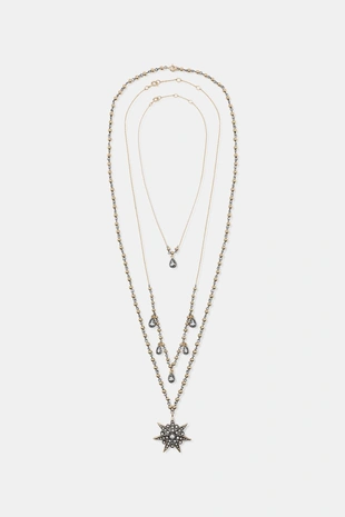 Набор из 3 ожерелий с кристаллами и звездами- Заказать в России