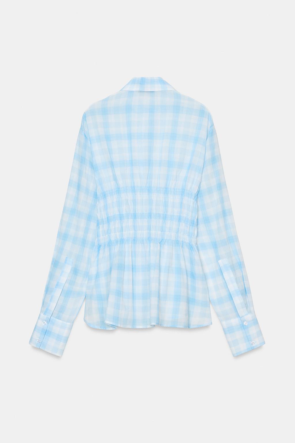 РУБАШКА С ЭЛАСТИЧНЫМИ ВСТАВКАМИ В КЛЕТКУ