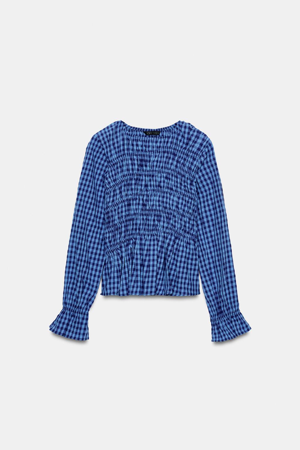 РУБАШКА В КЛЕТКУ ВИШИ С ЭЛАСТИЧНЫМИ ВСТАВКАМИ