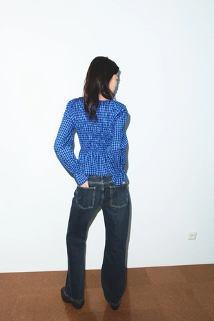 Рубашка в клетку виши с эластичными вставками- Заказать в России