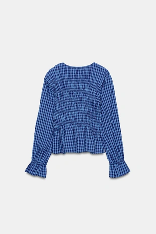 Рубашка в клетку виши с эластичными вставками- Заказать в России