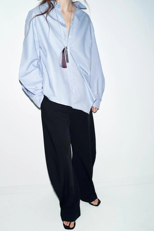 Рубашка оксфорд асимметричная- Заказать в России